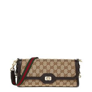 Gucci Luce Small Canvas & Leather Shoulder Bag, Beige